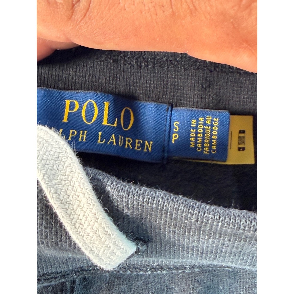 Polo Ralph Lauren Mens Small Black Fleece Sweatpants Red Pony Joggers Bungee Hem
